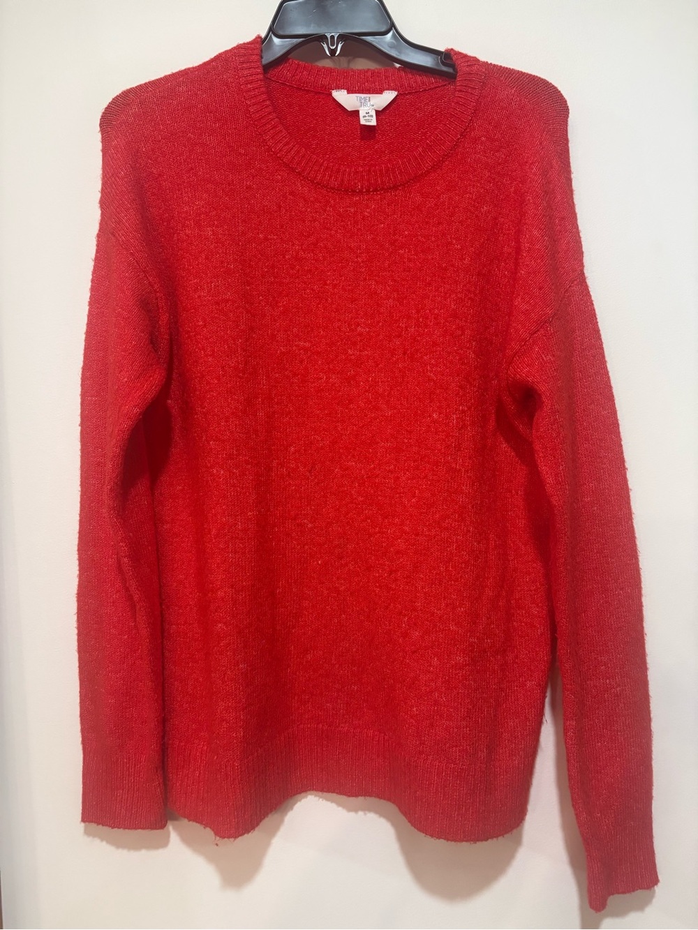 Time and Tru Bright Red Crewneck Sweater